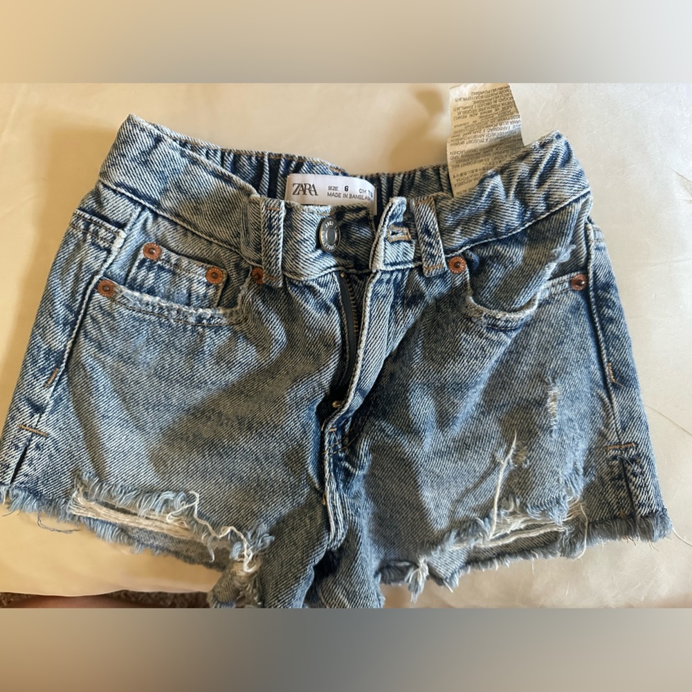 Girls 6 Zara Light Blue Denim Cutoff Shorts